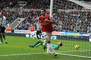 Newcastle United V Arsenal 2010-11 Prints: Robin van Persie celebrates scoring the 4th Arsenal goal. Newcastle United 4: 4 Arsenal