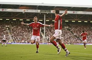 Fulham v Arsenal 2009-10 Collection: Robin van Persie celebrates scoring the Arsenal goal