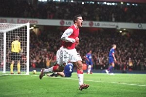 Images Dated 21st January 2007: Robin van Persie celebrates scoring Arsenals 1st goal