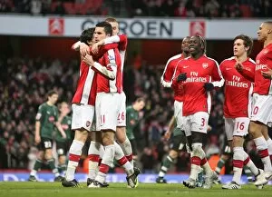 Arsenal v Plymouth Argyle - FA Cup 2008-09 Collection: Robin van Persie celebrates scoring scoring the 1st