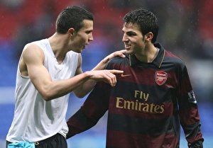 Images Dated 31st March 2008: Robin van Persie and Cesc Fabregas (Arsenal) after the match