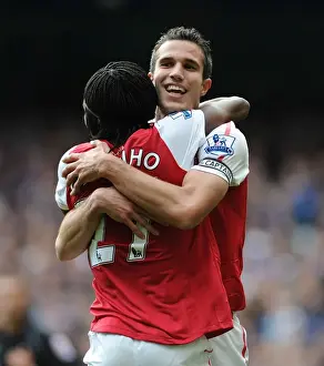 Chelsea V Arsenal 2011-12 Prints: Robin van Persie and Gervinho Celebrate Arsenal's Goal Against Chelsea (2011-12)