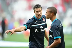 Benfica V Arsenal 2011-12 Prints: Robin van Persie and Kieran Gibbs of Arsenal in Action against Benfica