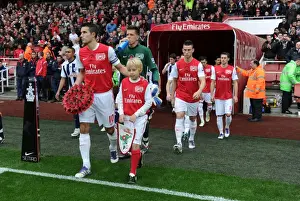 Arsenal V West Bromwich Albion 2011-12 Prints: Robin van Persie Leads Arsenal Out in Premier League Clash against West Bromwich Albion (2011-12)
