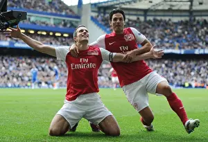 Robin van Persie and Mikel Arteta: Celebrating Arsenal's Five-Goal Blitz Against Chelsea (2011-12)