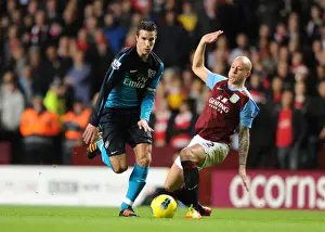 Aston Villa V Arsenal 2011-12 Prints: Robin van Persie Outmaneuvers Alan Hutton: Aston Villa vs. Arsenal, Premier League 2011-12
