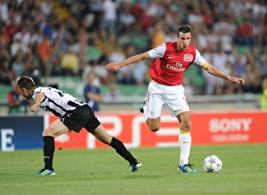 Udinese V Arsenal 2011-12 Prints: Robin van Persie Outmaneuvers Neuton