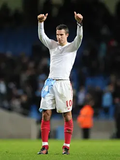 Manchester City V Arsenal 2011-12 Prints: Robin van Persie Salutes Arsenal Fans: Manchester City vs Arsenal, Premier League 2011-12