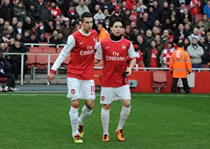 Robin van Persie and Samir Nasri (Arsenal). Arsenal 3: 0 Wigan Athletic