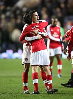 Chelsea v Arsenal 2008-09 Collection: Robin van Persie and Samir Nasri celebrate the Arsenal