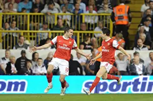 Tottenham Hotspur V Arsenal 2010-2011 Prints: Robin van Persie and Samir Nasri: Unstoppable Arsenal Duo Celebrate Dramatic Equalizer vs