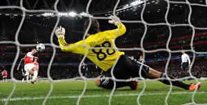 Arsenal V Partizan Belgrade 2010-11 Prints: Robin van Persie scores Arsenals 1st goal from the penalty spot. Arsenal 3