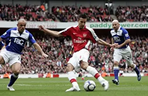 Robin van Persie Scores Arsenal's First Goal Against Birmingham City: 3-1 Victory in the Barclays Premier League