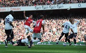 Arsenal V Tottenham 2011-12 Prints: Robin van Persie Scores the Decisive Goal: Arsenal vs. Tottenham, Premier League 2011-12