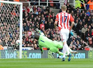 Stoke City V Arsenal 2011-12 Prints: Robin van Persie Scores Past Asmir Begovic: Stoke City vs. Arsenal, Premier League 2011-12