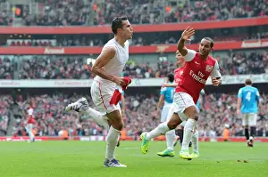 Arsenal V Sunderland 2011-12 Prints: Robin van Persie and Theo Walcott: Arsenal's Unforgettable Goal Celebration vs