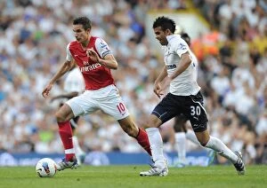 Images Dated 2nd October 2011: Robin van Persie vs. Sandro: A Pivotal Moment in the 2:1 Tottenham Hotspur Victory over Arsenal in