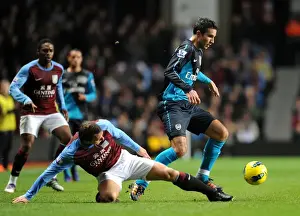 Aston Villa V Arsenal 2011-12 Prints: Robin van Persie vs. Stephen Warnock: A Battle in the 2011-12 Aston Villa vs