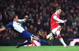 Arsenal V Blackburn Rovers 2006-07 Prints: Robin van Persie's Debut Four-Goal Blitz: Arsenal Crushes Blackburn 6-2