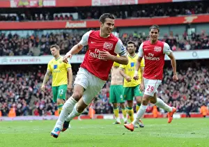 Arsenal V Norwich City 2011-12 Prints: Robin van Persie's Double: Arsenal Secures Victory Over Norwich City (May 2012)