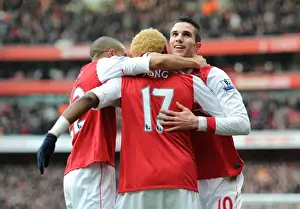 Robin van Persie's Double Celebration: Arsenal's First Goals vs. Wigan Athletic (3:0)