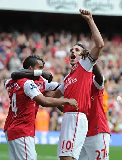 Arsenal V Bolton Wanderers 2011-12 Prints: Robin van Persie's Double Strike: Arsenal's Centurion Celebrates 100th Goal vs