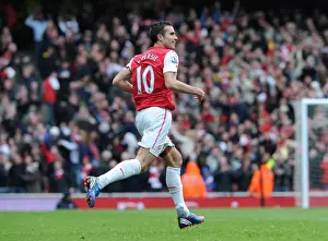 Arsenal V Norwich City 2011-12 Prints: Robin van Persie's Emotional Comeback: Game-Winning Goal for Arsenal vs