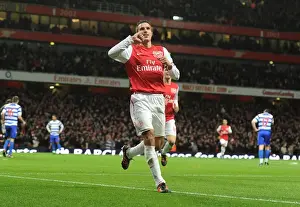 Robin van Persie's Euphoric Goal Celebration: Arsenal vs. Queens Park Rangers, Premier League 2011-12