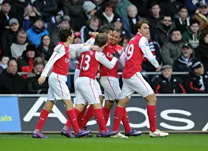 Swansea City V Arsenal 2011-12 Prints: Robin van Persie's Euphoric Goal Celebration: Swansea City vs