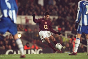 Robin van Persie's Free Kick: Arsenal's Thrilling Comeback against Wigan Athletic in Carling League Cup Semifinal, Highbury, 2005