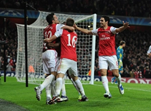 Arsenal V Borussia Dortmund 2011-12 Prints: Robin van Persie's Goal Celebration: Arsenal vs