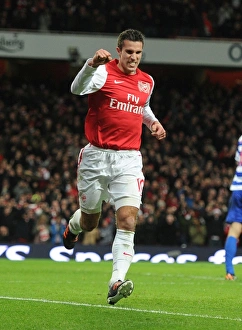 Arsenal V Queens Park Rangers 2011-12 Prints: Robin van Persie's Goal Celebration: Arsenal vs