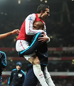 Budweiser Prints: Robin van Persie's Hat-Trick: Arsenal's FA Cup Victory over Aston Villa with Thierry Henry's Assist