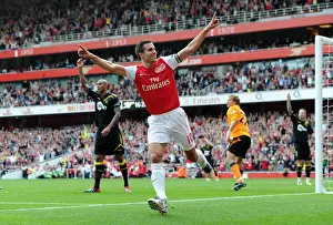 Arsenal V Bolton Wanderers 2011-12 Prints: Robin van Persie's Milestone Moment: Arsenal's 3-0 Victory - Van Persie Scores His 100th Goal for the Gunners