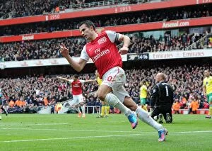 Images Dated 5th May 2012: Robin van Persie's Return: Arsenal's Winning Goal Against Norwich City (2011-12)