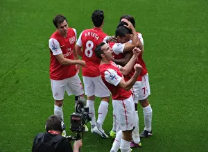Arsenal V Sunderland 2011-12 Prints: Robin van Persie's Strike: Arsenal Leads Sunderland 2-1 in Premier League