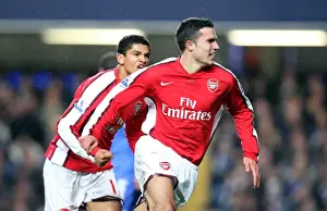 Chelsea V Arsenal 2008-09 Prints: Robin van Persie's Stunner: Arsenal's First Goal in 1-2 Victory over Chelsea