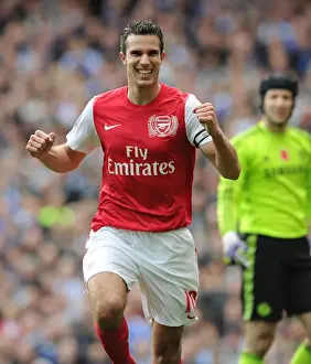 Chelsea V Arsenal 2011-12 Prints: Robin van Persie's Stunner: Arsenal's Historic Winning Goal Against Chelsea (2011-12)