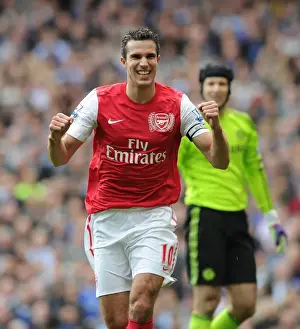 Chelsea V Arsenal 2011-12 Prints: Robin van Persie's Stunner: Arsenal's Historic Winning Goal Against Chelsea (2011-12)