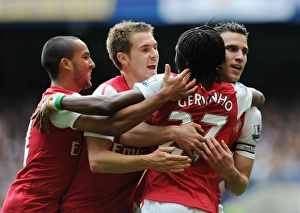 Chelsea V Arsenal 2011-12 Prints: Robin van Persie's Stunner: Arsenal's Historic Winning Goal Against Chelsea (2011-12)