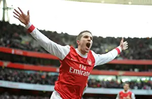 Robin van Persie's Stunner: Arsenal's Opening Goal in 3-0 Thrashing of Wigan Athletic
