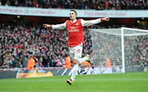 Arsenal V Wigan Athletic 2010-11 Prints: Robin van Persie's Stunner: Arsenal's Opening Goal in 3-0 Victory over Wigan Athletic (2010-11)
