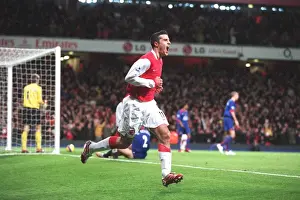 Arsenal V Manchester United 2006-07 Prints: Robin van Persie's Thriller: Arsenal Takes the Lead 1-0 Against Manchester United
