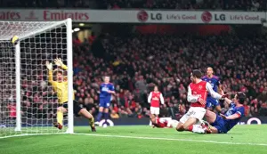 Arsenal V Manchester United 2006-07 Prints: Robin van Persie's Thrilling Goal: Arsenal Takes the Lead Against Manchester United (2007)
