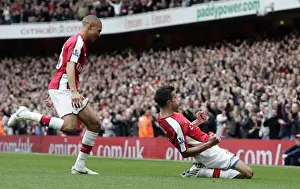 Arsenal V Birmingham City 2009-10 Prints: Robin van Persie's Thrilling Goal: Arsenal's Triumph Over Birmingham City (3-1)