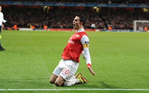 Arsenal V Partizan Belgrade 2010-11 Prints: Robin van Persie's Thrilling Penalty Goal