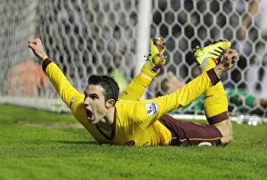 Images Dated 19th January 2011: Robin van Persie's Triumph: Arsenal's 3rd Goal vs. Leeds United in FA Cup