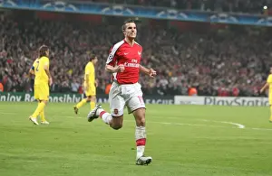 Arsenal V Villarreal 2008-09 Prints: Robin van Persie's Triumph: Arsenal's 3rd Goal vs Villarreal