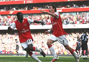 Arsenal V Bolton 2006-7 Prints: Rosicky and Adebayor: Unforgettable Moment as Arsenal Secures a 2:1 Victory over Bolton Wanderers