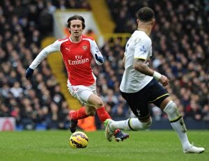 Images Dated 7th February 2015: Rosicky Charges Past Walker: Tottenham vs. Arsenal, Premier League 2014-15
